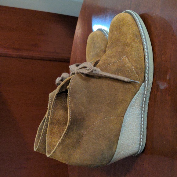 🔥 J Crew MacAlister Wedge Booties Brown Suede Leather Size 8 - Picture 2 of 9